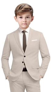 Slim Fit Suit for Boys Champagne Kids Tuxedos Suits for Boys Wedding Ring Bea... - Picture 1 of 7