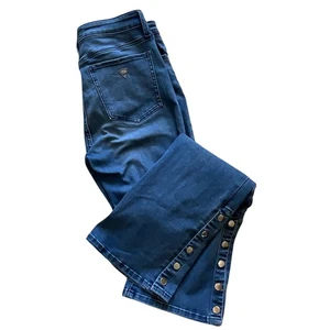 Guess Los Angeles Women's Jeans Size 29 Dark Wash Button Flare Denim - Picture 1 of 7
