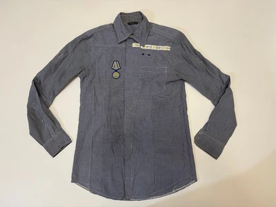 Vintage McDonalds Worker Snap Button Shirt Mens size M Blue Long sleeve Beekman - Image 1 of 4