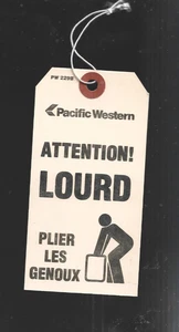 Vintage Pacific Western Kofferanhänger unbenutzt - Bild 1 von 1