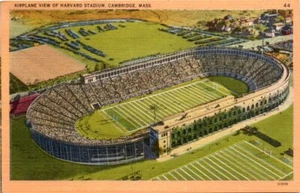 1940s MA Postcard Airplane View Of Harvard Stadium Cambridge Mass Unposted - Picture 1 of 2