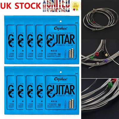 10 Set of 6pcs Orphee RX15 Electric Guitar Strings Nickel Alloy Super Light W3Z9