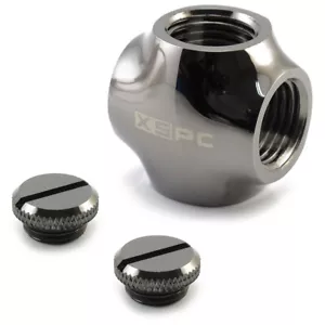 XSPC G1/4" InLine Expansion Fitting Kit, Black Chrome - Picture 1 of 3