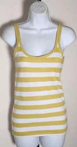 Banana Republic Damen Tanktop weiß/gold gestreift Größe M - Bild 1 von 2