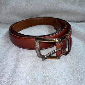 EUC Men’s Size 36 Classic Brooks Brothers Dress Belt Stitched Brown Leather - Picture 1 of 10