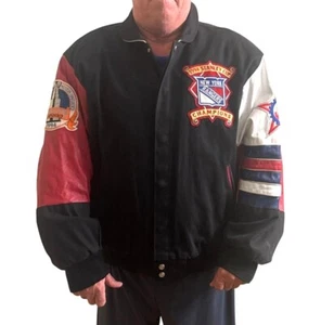 1994 NHL Rangers Stanley Cup Champions Jacket XL Jeff Hamilton Coat Black/Red - Picture 1 of 19