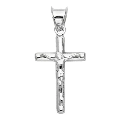Colgante religioso cruz crucifijo Jesús oro blanco 14K Foto 1 de 4