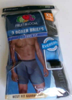 Three Fruit of the loom boxer briefs Size X-Large 100% Cotton Blues - Image 1 of 2