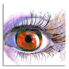 wundersch&#246;ne Zeichnung eines Auges Glasbild Quadratisch, mit Wandhalterung