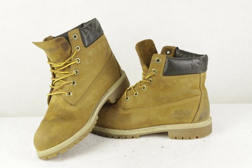 Stivali da donna TIMBERLAND 5.5UK stringati Heritage pelle scuro nu buck