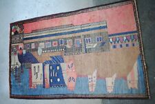 1021 hand made afghan war rugs, pictorial rugs, 9/11 rugs,  136 CM x 87 CM