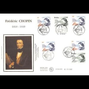 FDC GF soie - France Pologne. Frédéric Chopin - 17/10/1999