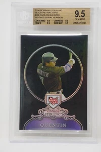 2006 Bowman Sterling Black Refractors Carlos Quentin Novato Beckett 9,5 - Imagen 1 de 8