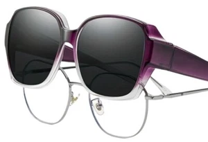 Sonnen-Überziehbrille Überzieh Sonnenbrille Brillenträger lila Farbverlauf A - Bild 1 von 4