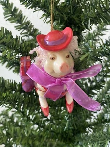 Red Hat Pig Red Hat Society Ornament - Picture 1 of 9