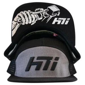 Hold Tight Industries Throttle Trucker Grey Snapback Cap Extreme Sport Skeleton - Picture 1 of 3