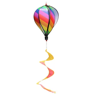 Decorazione Mulino a Vento Arcobaleno Mongolfiera Prato Ornamenti Giardino - Foto 1 di 12