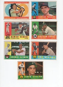 1960 Topps 7 card lot #'s 163 186 259 340 379 483 567AS High # Lower Grade - Picture 1 of 3