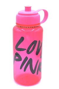 Victoria's Secret PINK Sports Water Bottle Love Pink Snap Close 32oz Rhinestone - Picture 1 of 2