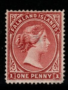 FALKLAND ISLANDS SG21 1894 1d CLARET THINNED UNUSED
