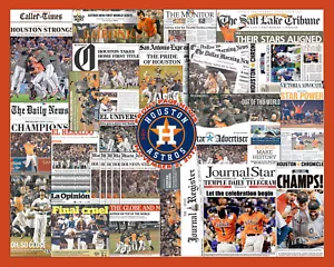Stampa collage giornale Houston Astros 2017 World Series solo stampa artistica 16x20" - Foto 1 di 1