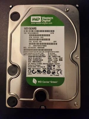 Western Digital Caviar Green 1.5TB Internal 7200RPM 3.5" (WD15EARS) HDD - Image 1 of 2