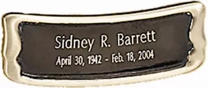 Personalized Brushed Brass Name-Plate Medallion for Cube & Box Cremation Urns - Picture 1 of 6