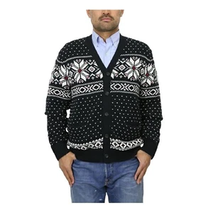 Polo Ralph Lauren Cotton Cashmere Heavy Cardigan Sweater - with Nordic Snowflake - Picture 1 of 4