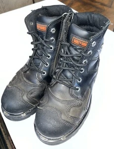 Harley-Davidson Women's Stealth 5.25”  Lace-Up Moto Boots, Black Sz 9M   D81641 - Picture 1 of 10
