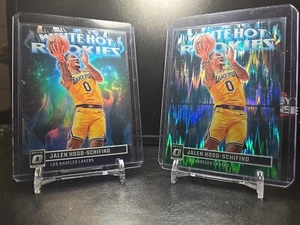 Capucha óptica Jalen 2023-24-Schifino blanco Hot Rookies púrpura y verde onda Prizm - Imagen 1 de 2