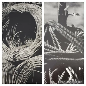 Fotografías envueltas con cuerda y carretes de alambre cada 16x20" sin enmarcar en cartel - Imagen 1 de 9