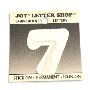 Joy Letter Shop weiße Zahl 7 1,5" Bügelbild bestickt Patch Applikation Basteln - Bild 1 von 6