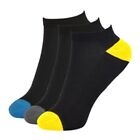 Mens Bamboo Trainer Socks Size 6-11 Black Grey White Heel Toe Design Super Soft