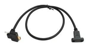 SYSTEM-S USB 3.1 Gen 2 Cable 60 CM Type C Plug To Socket Double Screw Up - Zdjęcie 1 z 4