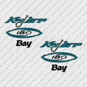 KEY LARGO 180 BAY BOAT DECALS STICKERS Set of 2 11" LONG - Picture 1 of 2