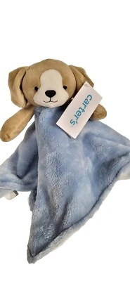 Manta de seguridad Carters azul y marrón cachorro perro felpa bebé Lovey nueva con etiquetas Foto 1 de 4