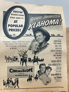 Rodgers and Hammerstein Oklahoma! - Trade Print Ad Newspaper 1950's CinemaScope  - Picture 1 of 2