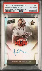 2021 Contenders #MC Marques Colston Super Bowl XLIV Silver Prizm Auto PSA 10 - Foto 1 di 2