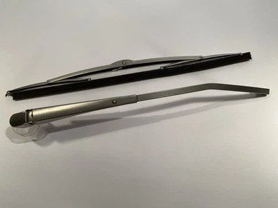 Orig STAINLESS BOSCH WIPER ARM + BLADE SMALLER PASS SIDE 15” Mercedes W116 R107? - Image 1 of 4