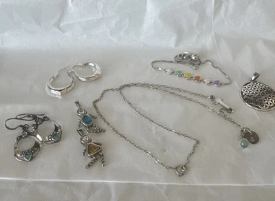 LOT OF STERLING SILVER NECKLACE, EARRINGS, And PENDANTS - Image 1 of 4