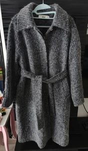 Abrigo para mujer Apozi de mezcla de lana de gran tamaño en gris, talla S - Imagen 1 de 9