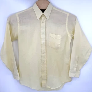 J.Crew Men's Long Sleeve Solid Yellow Cotton Blend Button Down Casual Dress L - Picture 1 of 5