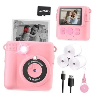 Instant Print Camera for Kids, Christmas Birthday Gifts Girls Boys Age 3 Pink - Picture 1 of 7