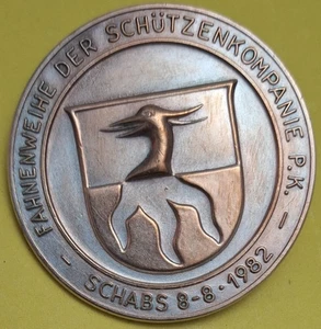 Medal Italy Flag Consecration Of P.K. Rifle Company Schabs 1982 Granero Vintage - Picture 1 of 7