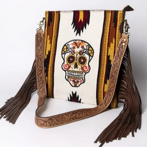AD American Darling Messenger Sillín Manta Tela Cuero Genuino Western - Imagen 1 de 5