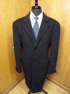 Chaps Overcoat Top Coat Winter Coat 42r   80% Wool  20% Poly Dark  Charcoal Z#1 - Picture 1 of 6