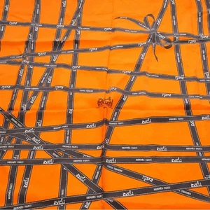 HERMES BOLDUC CINTA BOLDUC Cinta Carre 90 Bufanda Seda Naranja Usado - Imagen 1 de 6