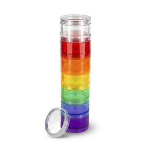 , 7 Day Medicine Pill Organizer - Stackable Pill Box - Fits Small Tablets & V... - Picture 1 of 6