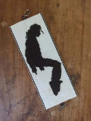 Bracciale Perline Vetro Miyuki Delica Michael Jackson Fatto A Mano Peyote Musica - Immagine 1 di 3