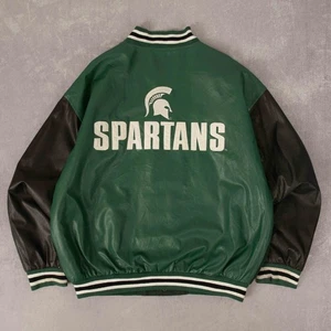 Vintage Michigan State Spartans Varsity Jacke L Herren Grün Basketball - Bild 1 von 7